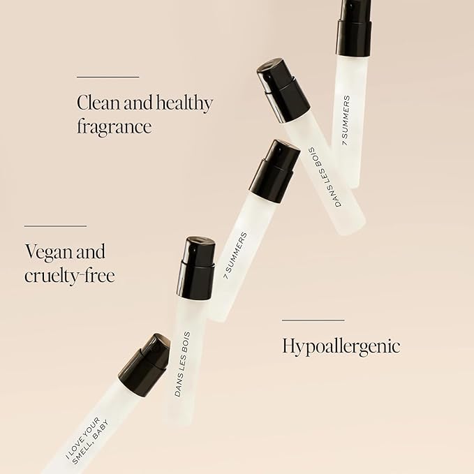 DIME Beauty Perfume Sampler Kit - Set of 5 Travel Size Perfumes for Women, Clean Fragrance Discovery Set, Eau de Toilette with Organic Sugar Cane Alcohol, Vegan, 5 x 2 ml