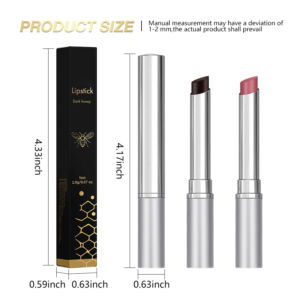 QIDSTERS 2Pcs Honey Lipstick Tinted Lip Balm, Sheer Hydrating Lip Stain for All Skin Tones, Natural Lightweight Lips Gloss Makeup for Women, Vegan & Cruelty-Free