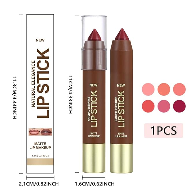 QIDSTERS Matte Lipstick Crayon Set for Women, Cherry Red 24 Hour Lipstick Lip Liner Pencil, Neutral Lip Stick Lipliner Long Lasting Waterproof Smudge Proof, Vegan & Cruelty-Free, 06