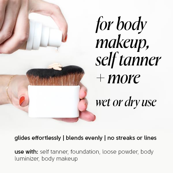 Tinge Large Body Kabuki Brush, Soft Bristles for Self Tanner & Makeup