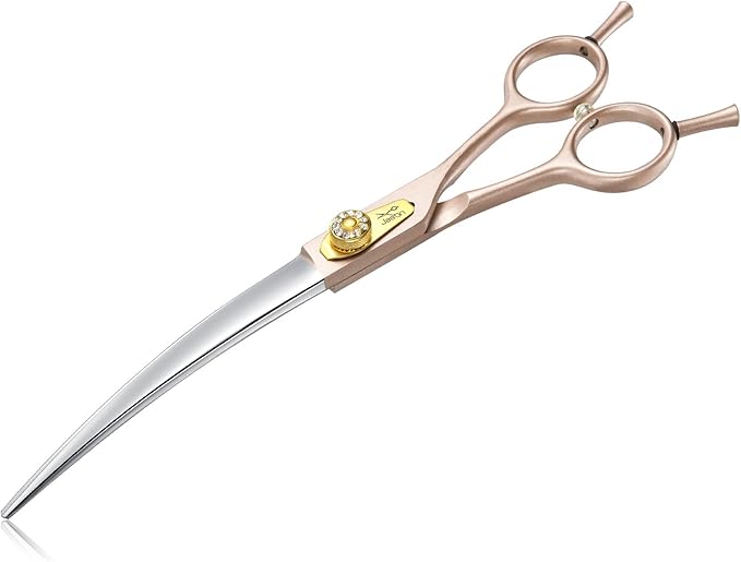 JASON Curved Dog Grooming Scissors - 7 Inch Professional Shears Rosegold