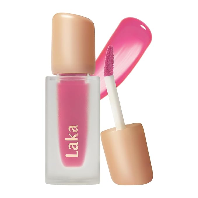 Laka Fruity Glam Tint | Glowing Korean Lip Tint with Hydrating Lightweight Texture | Buildable Color, Non-Sticky High Shine Gloss | K-Beauty Korean Makeup | #112 Pong, 0.15oz