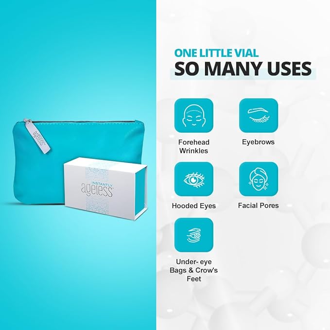 Instantly Ageless Facelift in a Box 25 Vials + Free Makeup Bag