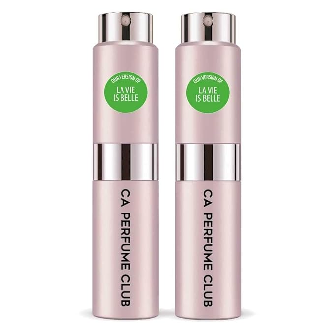 CA Perfume Impression of La Vie Belle for Women Floral Fruity Gourmand Scent Long Lasting Perfumes for Women Eau De Parfum Travel Size Refillable Atomizer Spray 0.27 Fl Oz 8ml (Pack of 3)