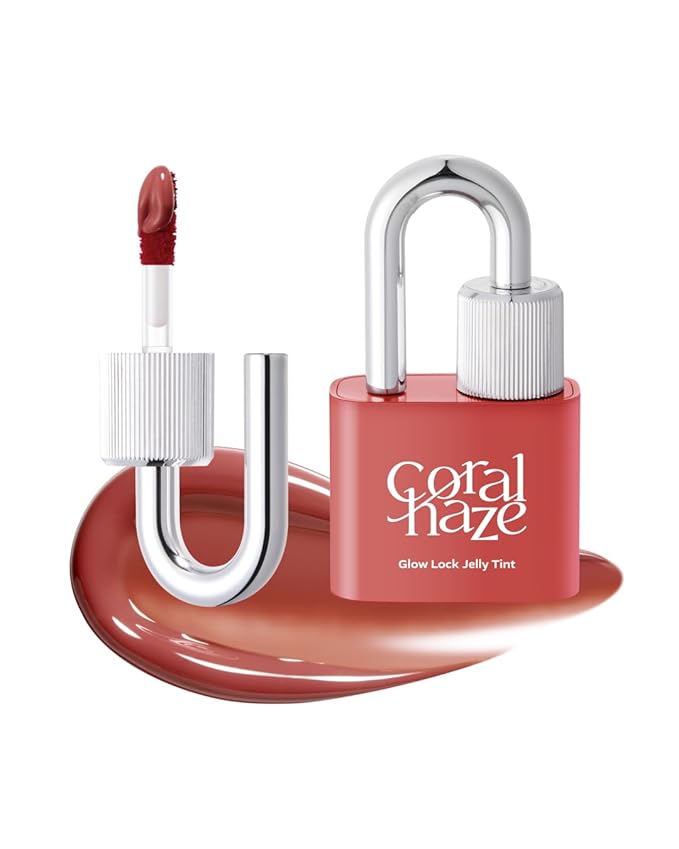 CORALHAZE Glow Lock Jelly Tint 104 Caramel, Hydrating Water Glow Lip Stain, Non-Sticky Juicy Gloss, Long Lasting Glass Shine & Dewy Finish, Lightweight Moisturizing Lip Care, Korean Makeup