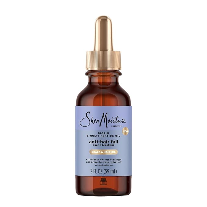 Shea Moisture Scalp & Hair Oil Anti-Hair Fall for Healthy Looking Hair and Moisturized Scalp, with Biotin & Multi-Peptide ScalpBoost Technology, 2 oz