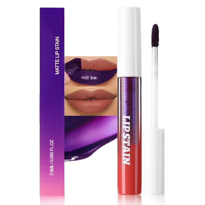 FAFAMOON Neutral Brown Peel Off Lip Stain Tints, Liquid Lipstick Lip Stain Long Lasting Waterproof for Women, Non-stick Cup Lipstick Peel Off Highly Pigmented Not Faded Smudge-proof Easy to Apply, 04#
