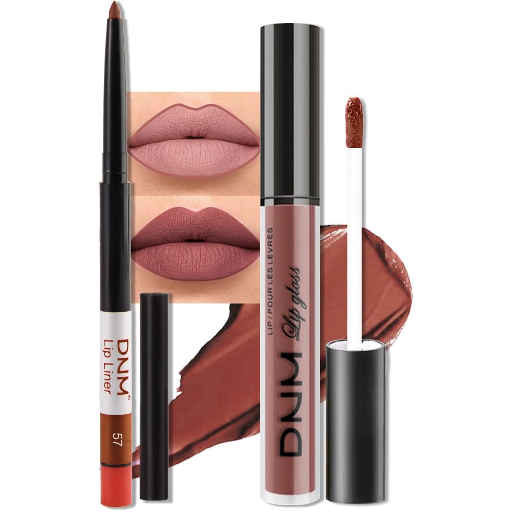 evpct 2Pcs Maroon Matte Lip Liner and Lipstick Combo Set for Women, Maroon Lip Combo Set Liquid Lips Stick Gloss and Lipliner Stains Set Long Lasting Waterproof, Lips Makeup 24 Hours originales