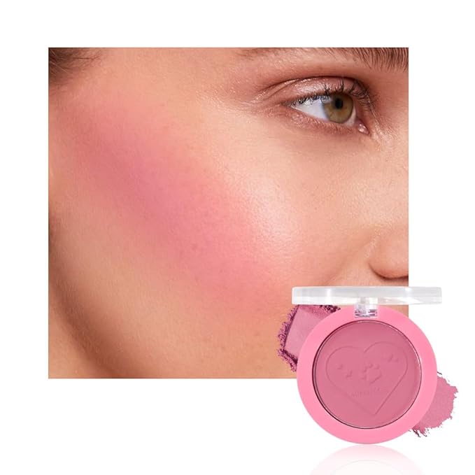 HHLTOH Matte Blush Powder for Cheeks, Cruelty Free Makeup – Long Lasting Natural Face Blusher Makeup, Lightweight Blendable Cheek Color Palette for Women All Skin Tones - #02 Rose Pink