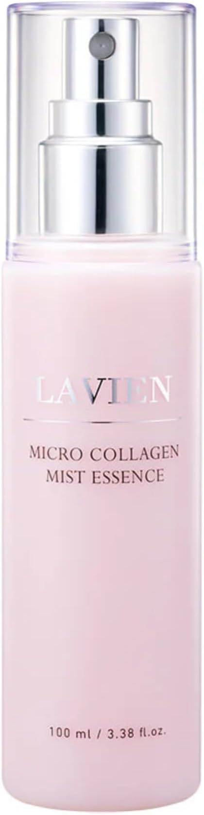 LAVIEN - Collagen Face Mist Spray - 62.7% Hydrolyzed Collagen Hydrating Facial Mist - Korean Skincare Essence with Elastin & Peptides for Plump Skin - 3.38 FL Oz