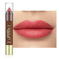 QIDSTERS Matte Lipstick Crayon Set for Women, Ruby Red 24 Hour Lipstick Lip Liner Pencil, Neutral Lip Stick Lipliner Long Lasting Waterproof Smudge Proof, Vegan & Cruelty-Free, 04