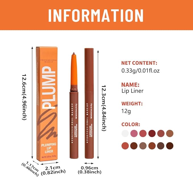Matte Lip Liner Pencil for Shaping Lips, Retractable Creamy Brown Crayon LipLiner Pencil, Long Lasting Waterproof Lipstick Lip Liner Makeup, Vegan Beauty 06#