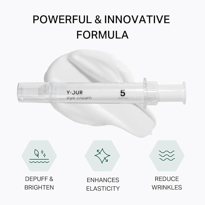 Y'OUR Retinol Collagen Peptide Repair Eye Cream | Firms, Brightens & Depuffs | Cucumber + 3 Collagen-Boosting Peptides + Hyaluronic Acid | For Dark Circles, Fine Lines & Crow's Feet