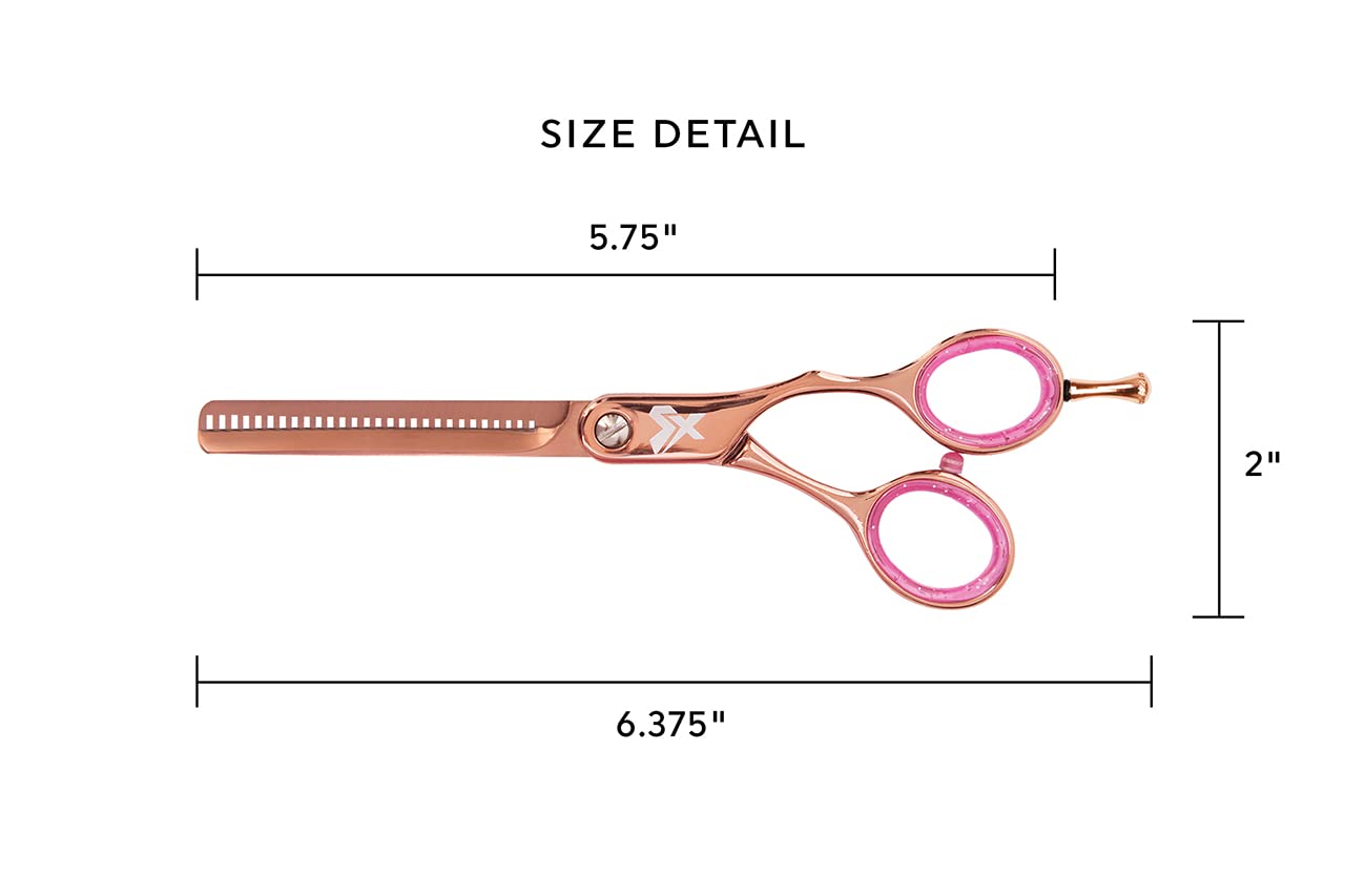 Cricket Shear Xpressions Hey Rosie 30T Professional Hair Cutting Scissors - Barber Scissors, Japanese Stainless Steel, Ideal for Stylists and Home Use, Hey Rosie - Rose Gold