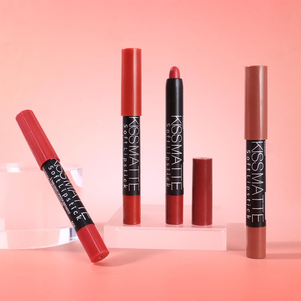 evpct 1Pcs Ruby Red Matte Lipstick and Lip Crayon Liner Pencil Pen Set for Women Lip Stain Long Lasting Waterproof labiales mate magicos 24 horas originales pintalabios permanente 24 horas 10