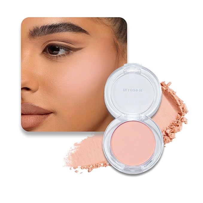 HHLTOH Blush for Cheeks Makeup Palette, Natural Matte Cream Powder Single Blushes for Eye and Cheek, Buildable Long-Lasting Color,Vegan & Cruelty-Free,Everyday Makeup Look for Women,#05-Nude Skin Tone