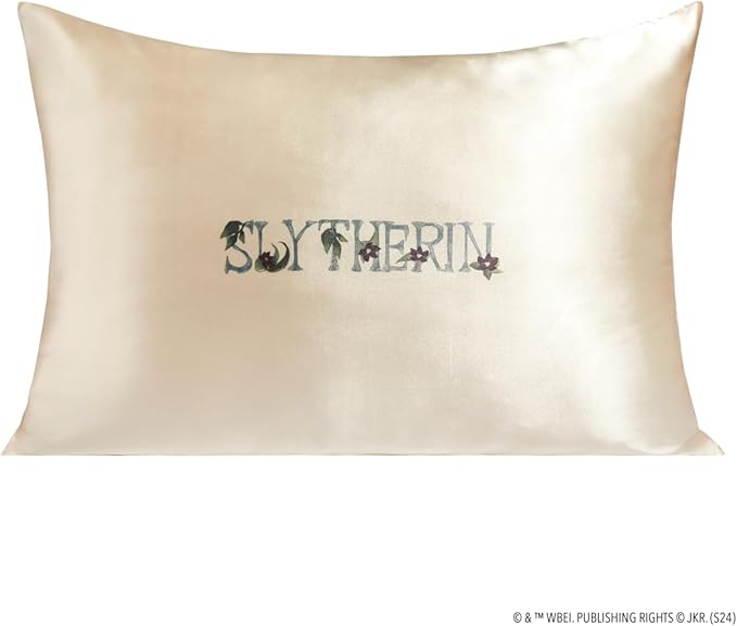 Kitsch & Harry Potter Satin Pillowcase W/Zipper - Size 19x26, Slytherin
