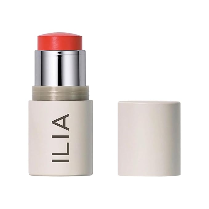 ILIA - Multi-Stick Cheek + Lip Color | Buildable + Blendable | Multi-Use Cream Blush | Nourishing Skincare Ingredients | Clean, Cruelty-Free (Dear Ruby | Poppy red)