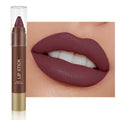 QIDSTERS Matte Lipstick Crayon for Women, Dark Purple 24 Hour Lipstick Lip Liner Pencil, Neutral Lip Stick Lipliner Long Lasting Waterproof Smudge Proof, Vegan & Cruelty-Free, 05