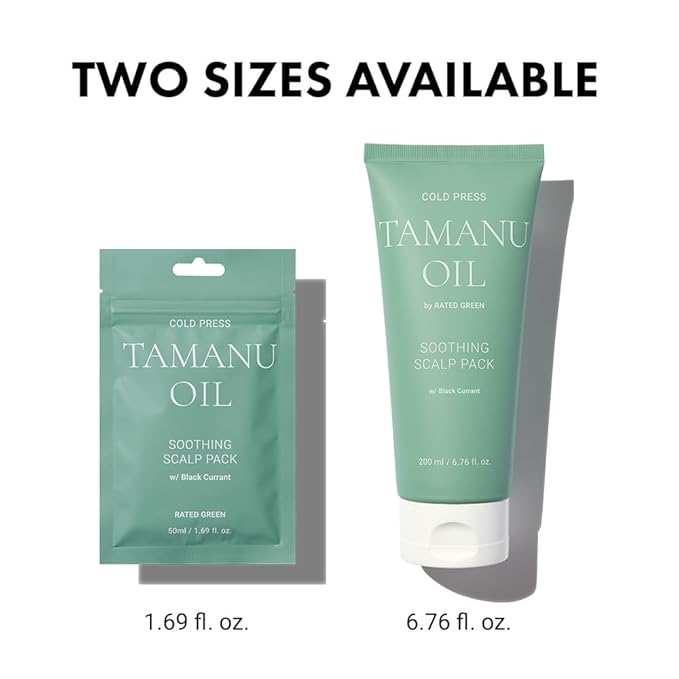 RATED GREEN Cold Press Tamanu Oil Comforting Hair Conditioning Mask | Organic Cold Pressed Black Currant | Silicone-Free, Korean Hair Care | 6.76 Fl. Oz