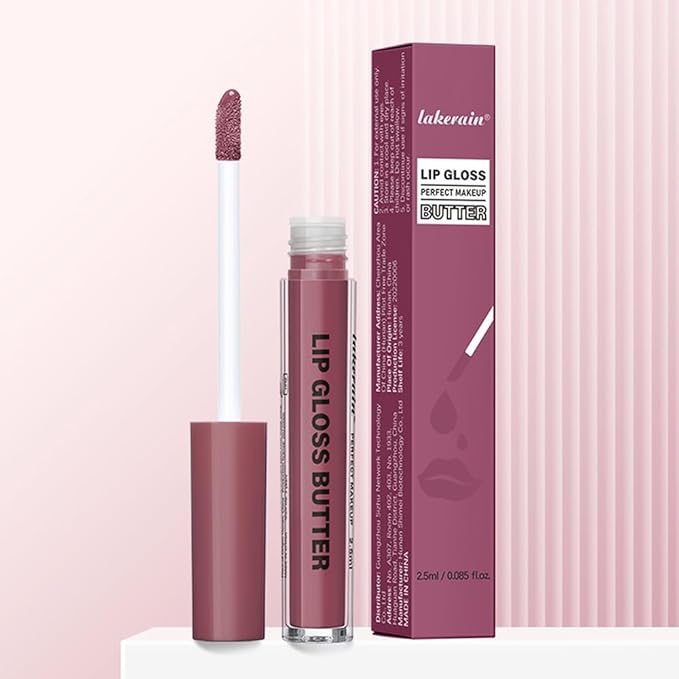 5Pcs Nourishing Lip plumper Gloss, Brown Moisturizing High Shine Nude Lip Glow Oil, Long Wear Hydration Mini Liquid Lipstick Makeup, Fresh Lightweight Glossy Plumping Lip Gloss, Cruelty-Free