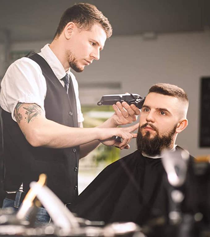 ST-BEST-P Haircut Cape Black Hair Cutting Salon Barber Capes Waterproof hairdressing for Clients Men Adults (10PCS*Barber Cape)
