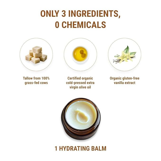 Vintage Tradition Mild Vanilla Grass-Fed Tallow Balm | All-Purpose 2 oz