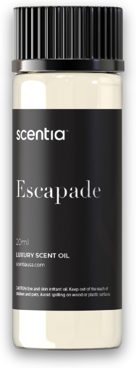 Scentia Escapade Aromatherapy Oil for Diffuser – Hotel Scent Inspired by 5-Star Resort – 20 mL – Jasmine, Bergamot & Marine Natural Fragrance Oil for Waterless & Cold Air Diffusers, Made in USA