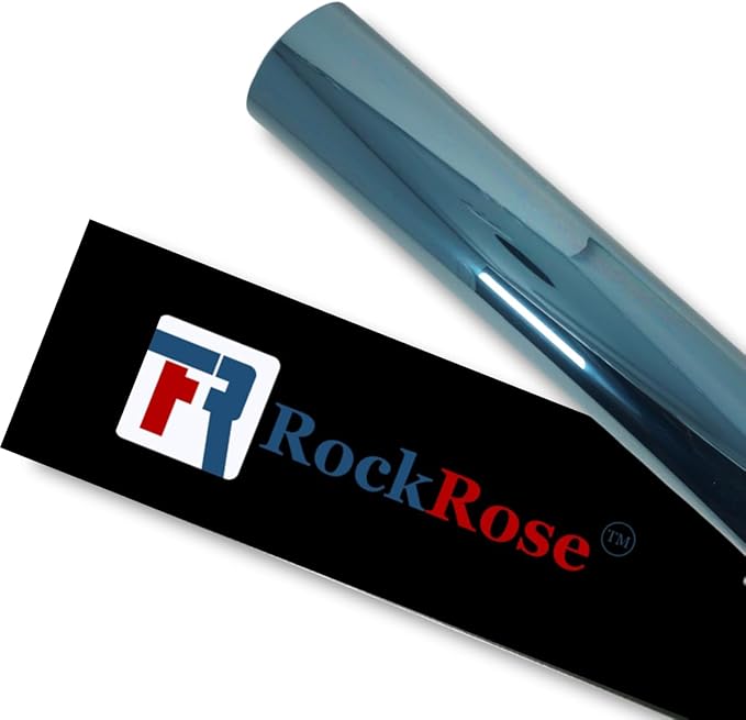 RockRose 50% Nano Ceramic Car Window Tint 20 in x 25FT 2PLY Privacy Film Heat Block, 99% UVR, and 85% IRR Block for Auto or Home Strong Adhesive, Easy Shrink, Plotter Friendly - Charcoal