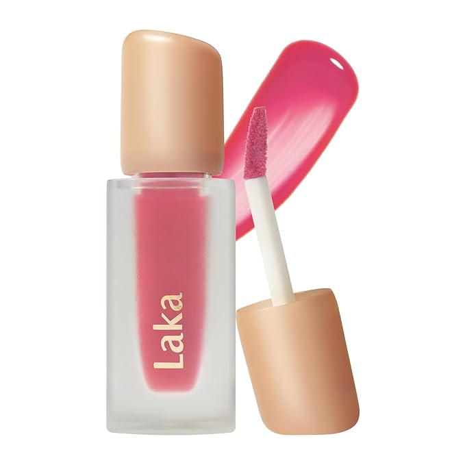 Laka Fruity Glam Tint | Glowing Korean Lip Tint with Hydrating Lightweight Texture | Buildable Color, Non-Sticky High Shine Gloss | K-Beauty Korean Makeup | #118 Adore, 0.15oz