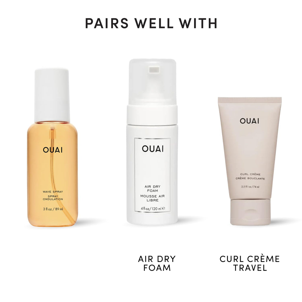 OUAI Travel Size Wave Spray - Texture Spray for Hair with Coconut Oil and Rice Protein - Adds Texture, Volume & Shine for Beach Waves - Paraben Free, Safe for Color & Keratin-Treated Hair (3 fl oz)