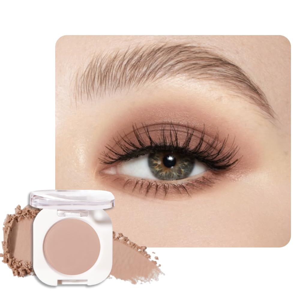 HHLTOH Light Brown Single Matte Eyeshadow Makeup, Neutral Powde Eye Shadow for Women, Rosy Brown Eyeshadow Palette Pigmented Waterproof, sombras para ojos, Lightweight Blendable, Vegan & Cruelty-Free