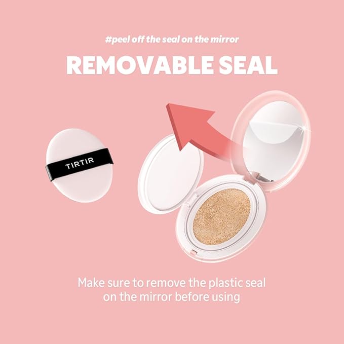 TIRTIR Mask Fit All Cover Pink Cushion Foundation | High coverage, Velvety Matte Finish, Lightweight, Flawless, Corrects Redness, Korean Cushion (#43N Deep Cocoa, Full Size, 0.63 Fl Oz)