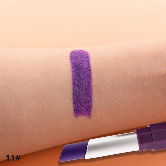 IATMOMOD Violet Purple Cream Matte Lipstick Stick 11#, Longwear Full Coverage Velvet Lip Color, Waterproof Multi-Use Lip & Cheek Makeup for Party & Daily Wear, Labial con color mate para uso diario