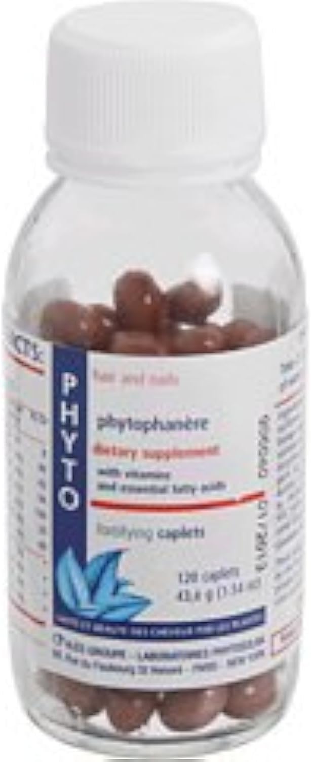 PHYTO Phytophanère Hair Growth Supplement for Women & Men - Biotin, Zinc & Vitamin B6 for Thicker, Stronger Hair & Nails - 120 Capsules, 2-Month Supply
