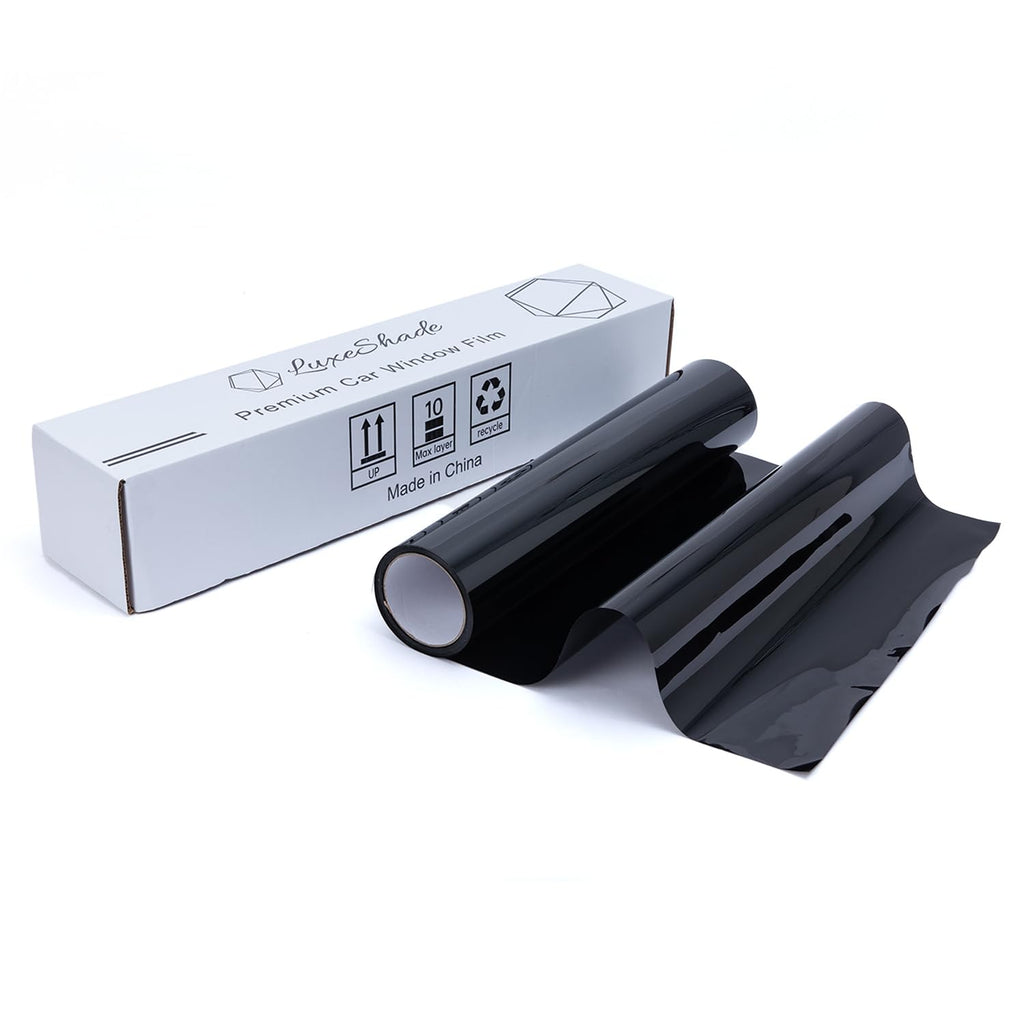 LuxeShade Professional Auto Window Tint Film Roll, 15% Premium Carbon Car Window Privacy Film, 24IN x 100FT- UV Protection, Scratch & Heat Resistant - Blackout Shade for Car Windows