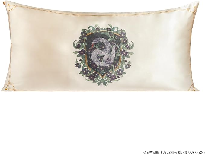 Kitsch & Harry Potter Satin Pillowcase W/Zipper - Size 19x36, Slytherin