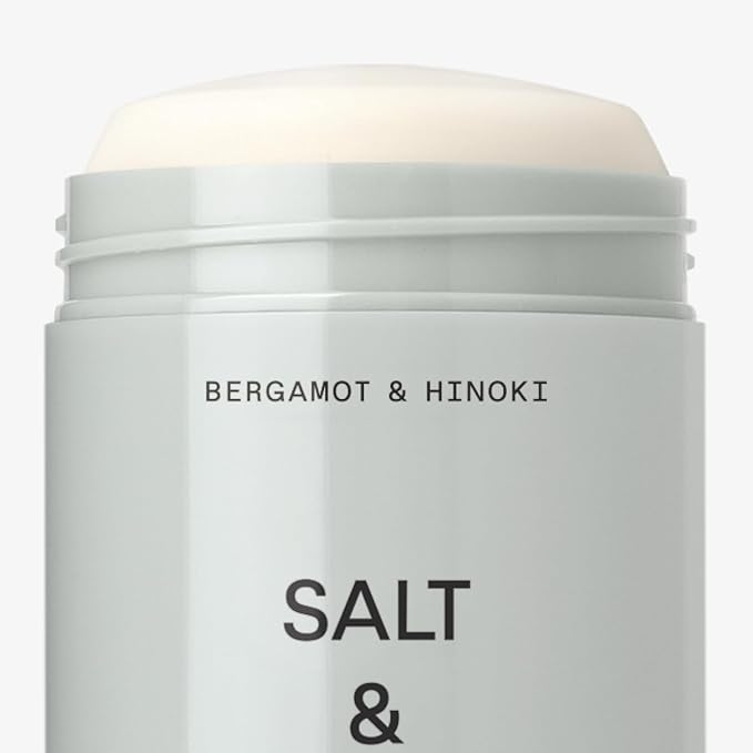 Salt & Stone Aluminum Free Deodorant | Extra Strength 48 Hour Protection for Women & Men | Made with Seaweed Extracts, Niacinamide & Prebiotics | Bergamot & Hinoki