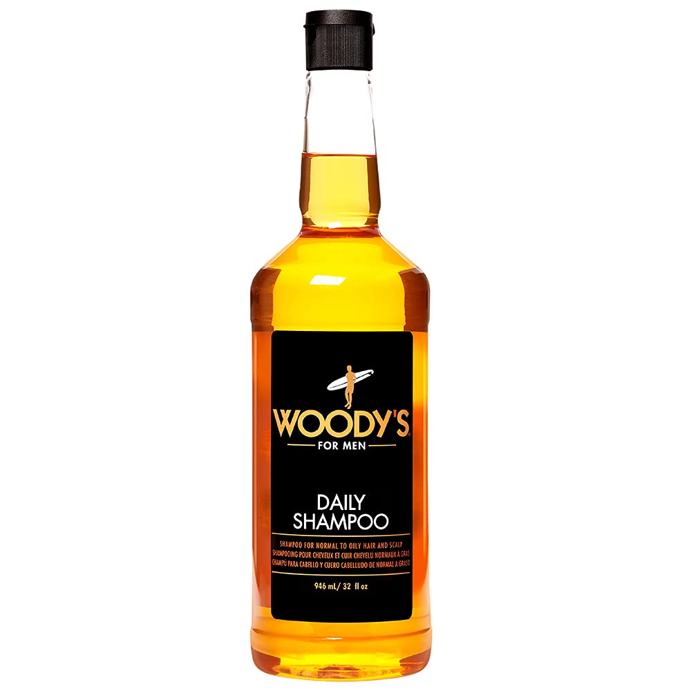Woody's Daily Shampoo for Men – Sulfate-Free, All-Natural & Organic Scalp Cleanser for Healthy Hair, 32 fl oz