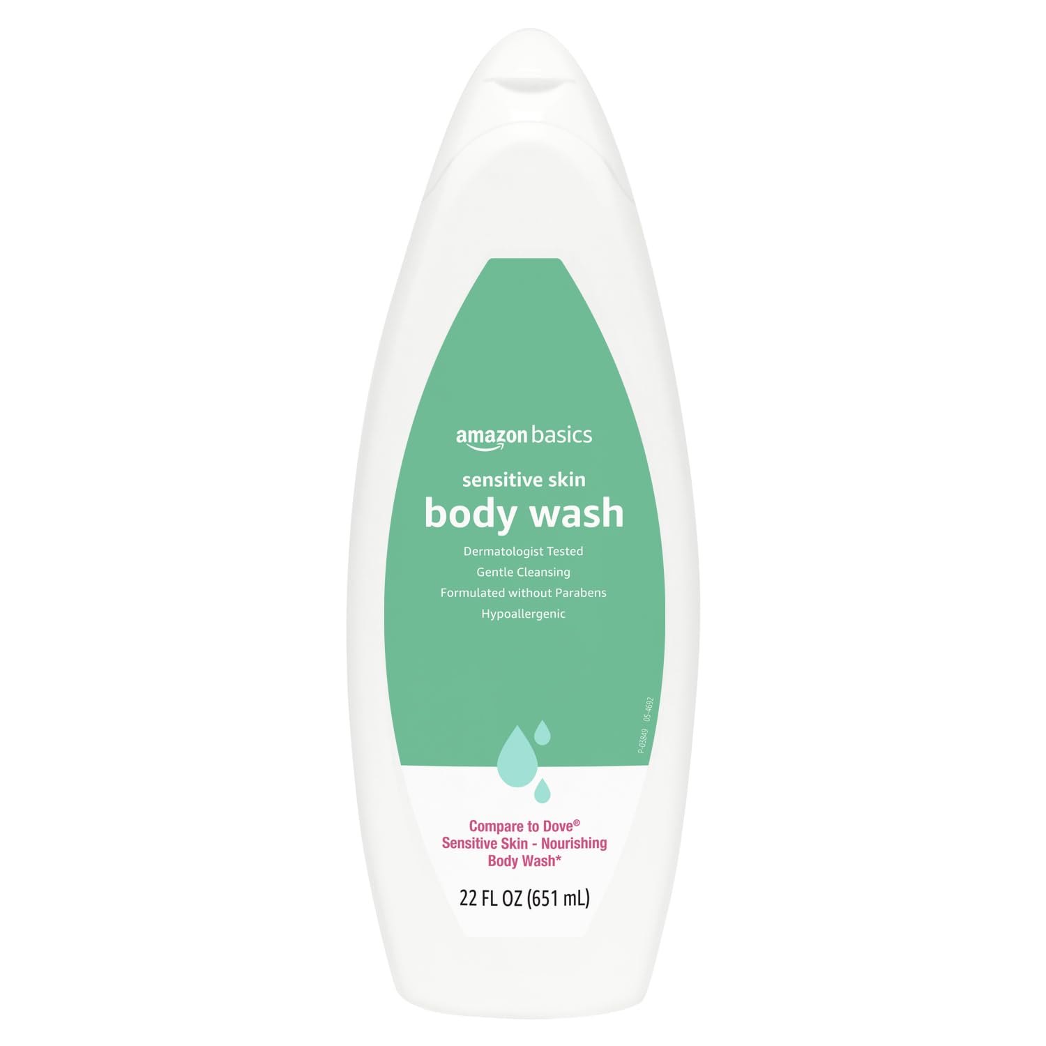 Amazon Basics Hypoallergenic Body Wash for Sensitive Skin, Creamy Lather, Paraben Free, 22 fl oz (1-Pack)