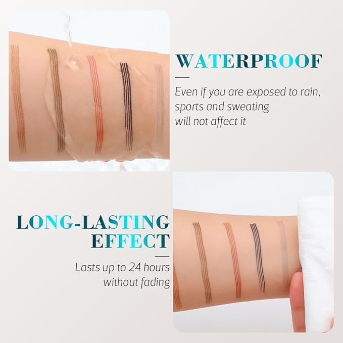 Magic Eyebrow Pencil 4-Tip Microblading Eyebrow Pen Natural Makeup Fine Stroke, Stay on All Day (Brown)