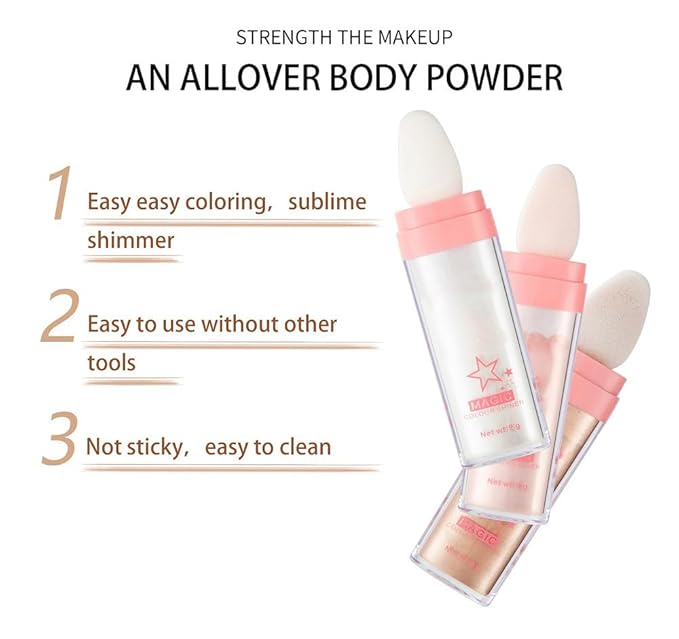 Glitter Powder Highlighter Makeup,Body Brightens the Natural Three-dimensional Face Powder Blusher.(03# Golden browm)