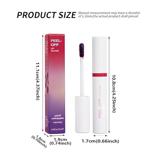 Hxssll Peel off Lip Stain Masque - Lip Liner Peel Off Lip Stain Tattoo, All Day Peel-Off Lip Tint,Long Lasting Waterproof Transfer-proof Lip Mask Peel Off Lip Gloss,Stay Lip Makeup C06#