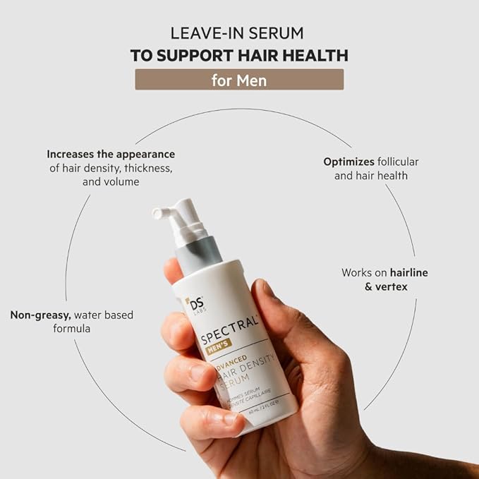 DS Labs Spectral Men’s Hair Density Serum (formerly Spectral.DNC-N) - Lightweight Leave-In for Fuller Looking, Thicker Looking Hair, Fast Absorbing, Non-Greasy, For All Hair Types, 60mL