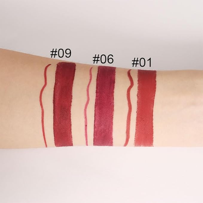HHLTOH 2-in-1 Burgundy Red Lip Liner and Lipstick for Women, Matte Long Lasting Waterproof Lip Color, Dual Ended Lip Pencil & Lipstick Combo, Smooth Non-Drying Lip Makeup, Vegan & Cruelty-Free