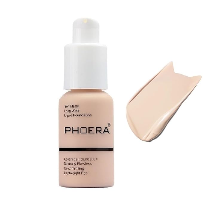 PHOERA Foundation,Flawless Soft Matte Oil Contro Concealer Long-Lasting Waterproof Full Coverage Foundation Makeup.(1Pcs-101# Porcelain)