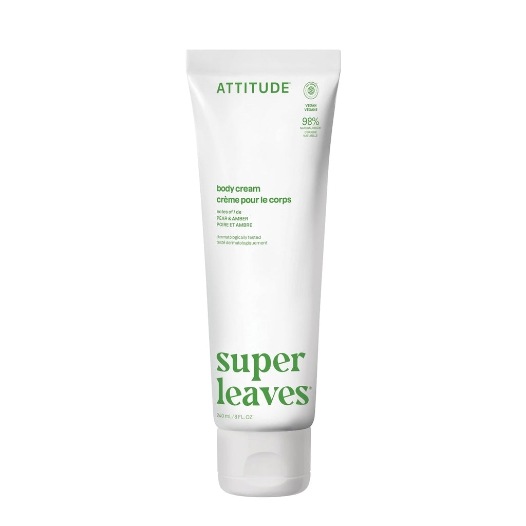 ATTITUDE Body Cream, EWG Verified Moisturizer, Vegan Moisturizing Products For Dry Skin, Dermatologically Tested, Pear & Amber Scent, 8 Fl Oz