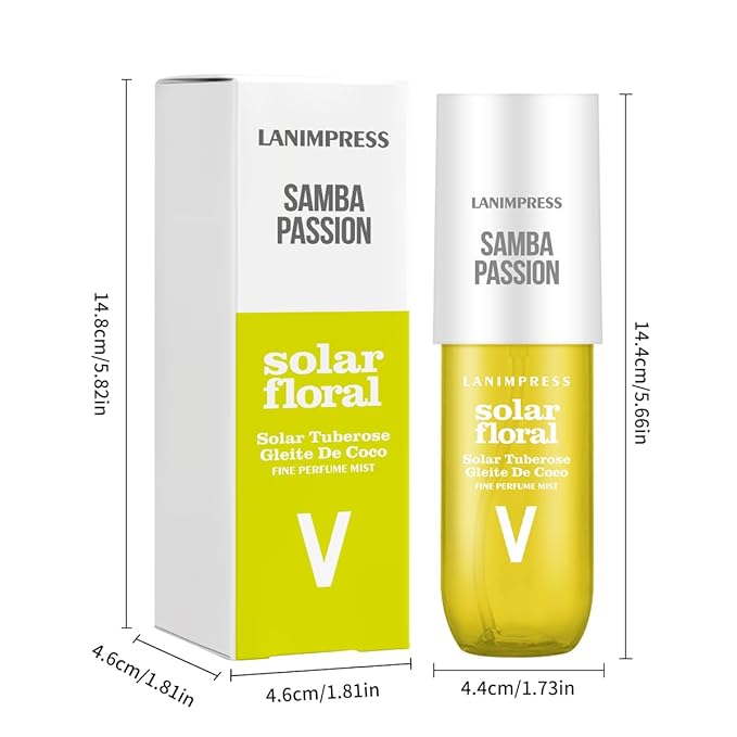 LANIMPRESS 3 FL OZ Hair and Body Fragrance Mist, Eau De Parfum for Women,Warm Lush Perfume No.5, Floral Oriental Scent– With Notes of Leite De Coco,Warm Sand,Vanilla,Travel Size Body Spray