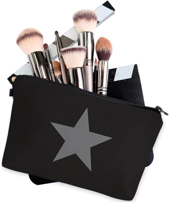 Loomifang Small Makeup Bag Cosmetic Bag for Women, Pretty Design Organizer Case with Zipper Closure, Lightweight and Water-Resistant Make Up Bag - 8.65"x 5.35" x 7.08"（Pentagram）