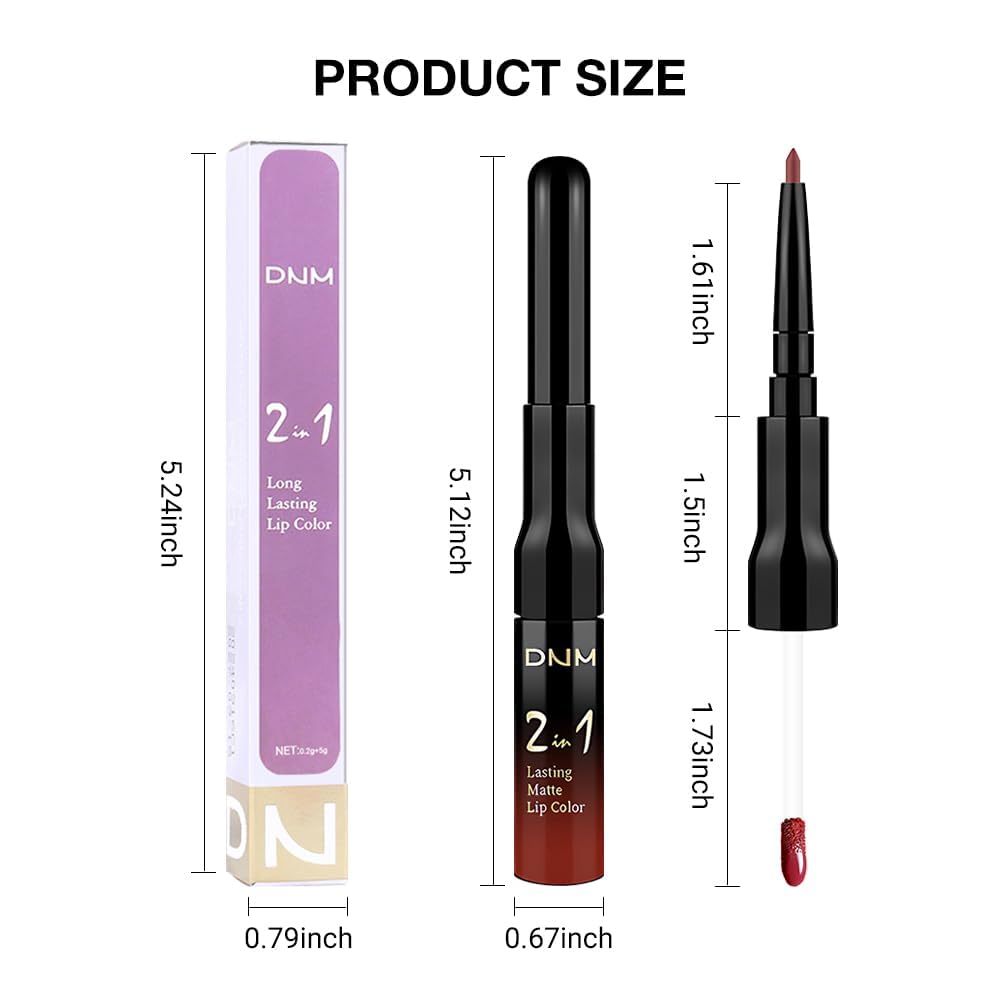 IATMOMOD 1Pcs 2 in 1 0xblood Red Matte Lip Liner and Liquid Lipstick Stain Makeup Set for women, Red Long Lasting Smudge Proof Lip Tint Matte Finish Lip Gloss for All-Day Color Hold Easy to Use 30#